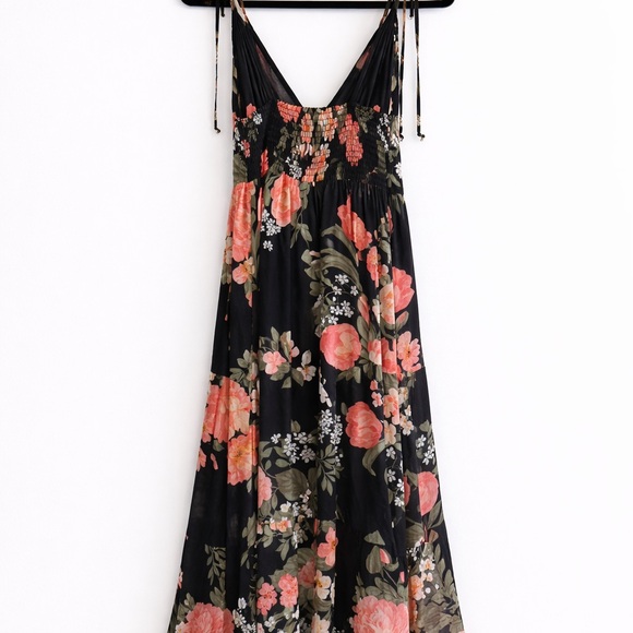 Reformation Black Floral Midi Dress - Picture 7 of 7